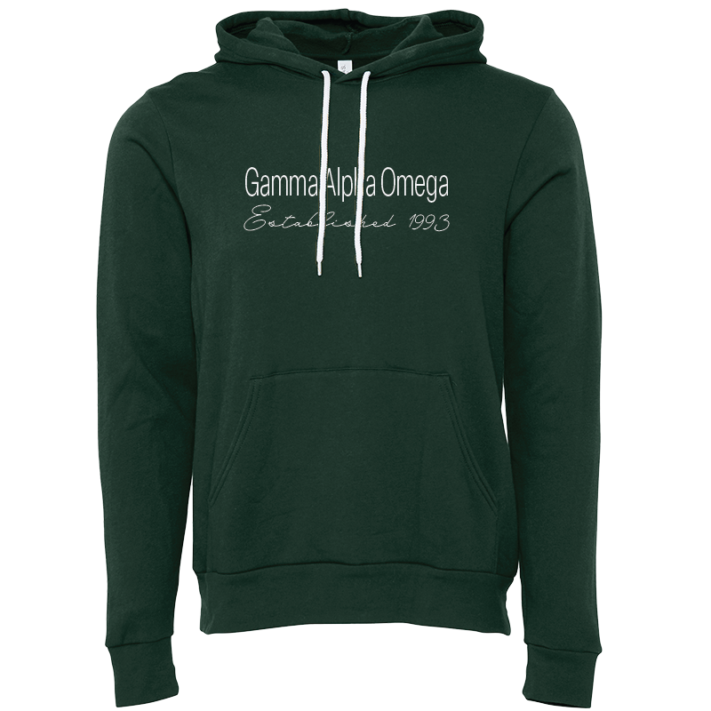 Gamma Alpha Omega Embroidered Printed Name Hooded Sweatshirts