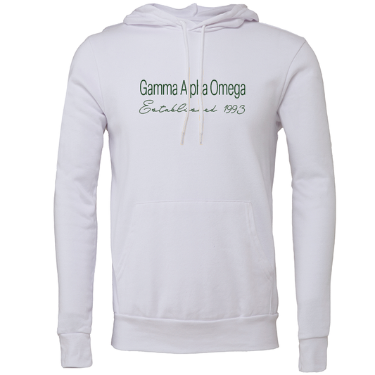 Gamma Alpha Omega Embroidered Printed Name Hooded Sweatshirts