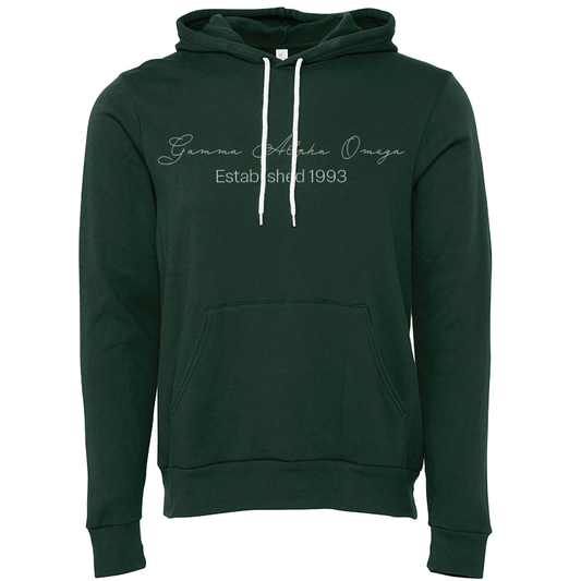 Gamma Alpha Omega Embroidered Scripted Name Hooded Sweatshirts