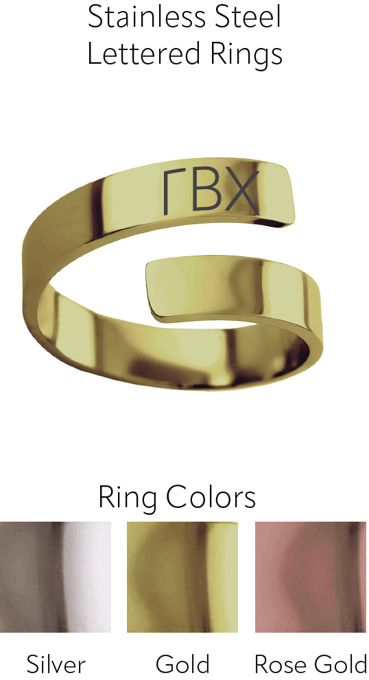 Gamma Beta Chi Lettered Rings