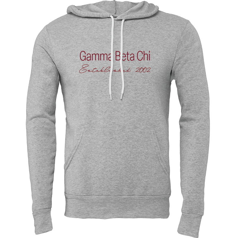 Gamma Beta Chi Embroidered Printed Name Hooded Sweatshirts