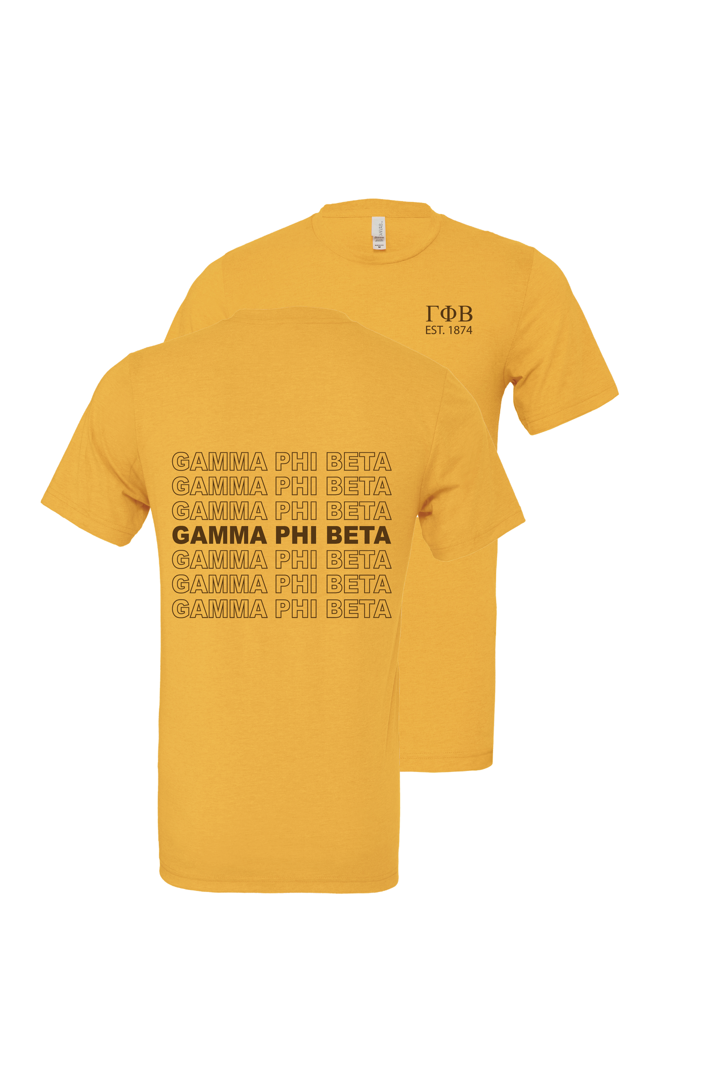 Gamma Phi Beta Repeating Name Short Sleeve T-Shirts