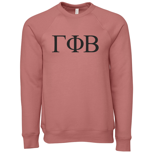 Gamma Phi Beta Embroidered Lettered Crewneck Sweatshirts