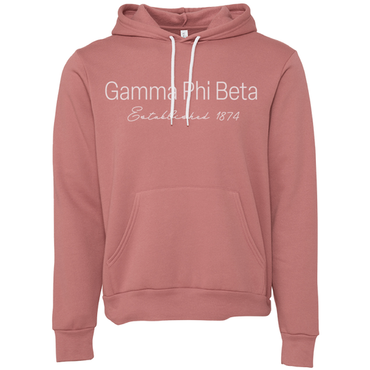Gamma Phi Beta Embroidered Printed Name Hooded Sweatshirts