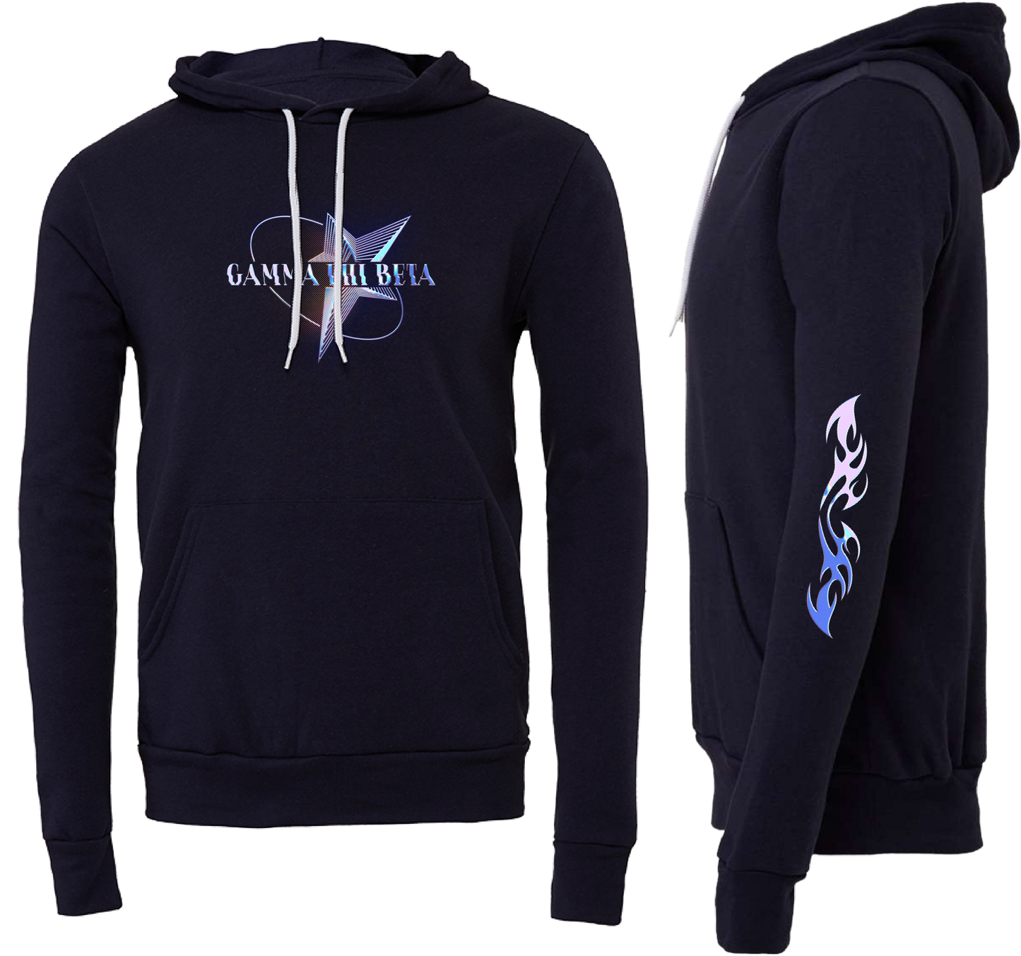 Gamma Phi Beta Pink Chrome Graphic Hoodie