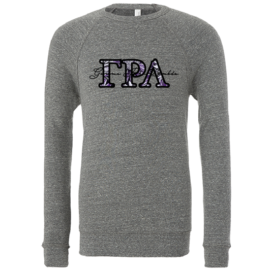 Gamma Rho Lambda Applique Letters Crewneck Sweatshirt