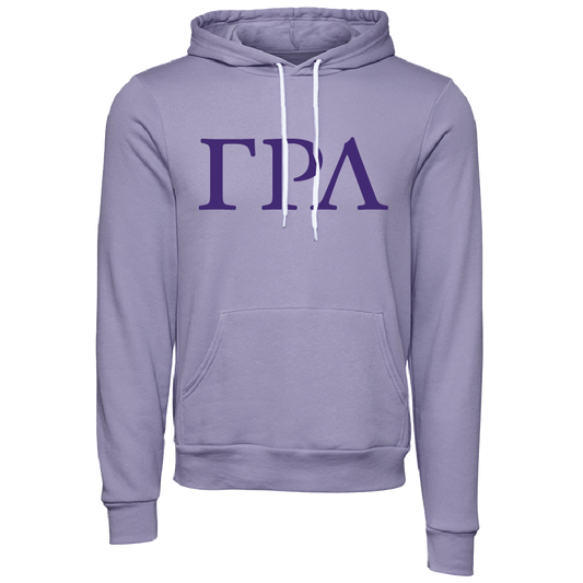 Gamma Rho Lambda Embroidered Lettered Hooded Sweatshirts