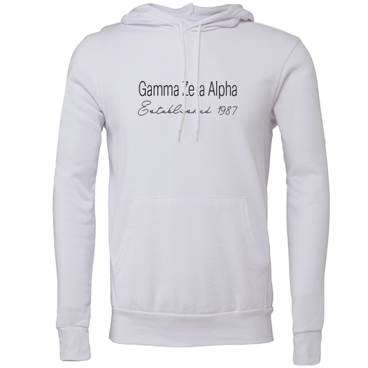 Gamma Zeta Alpha Embroidered Printed Name Hooded Sweatshirts