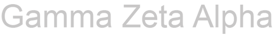 Text 'Gamma Zeta Alpha' in gray on a white background