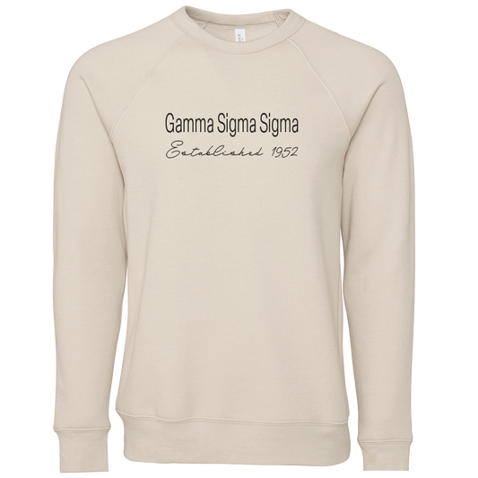 Gamma Sigma Sigma Embroidered Printed Name Crewneck Sweatshirts