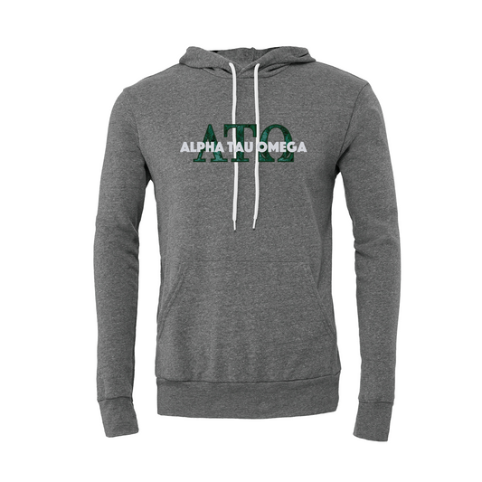 Alpha Tau Omega Applique Letters Hooded Sweatshirt