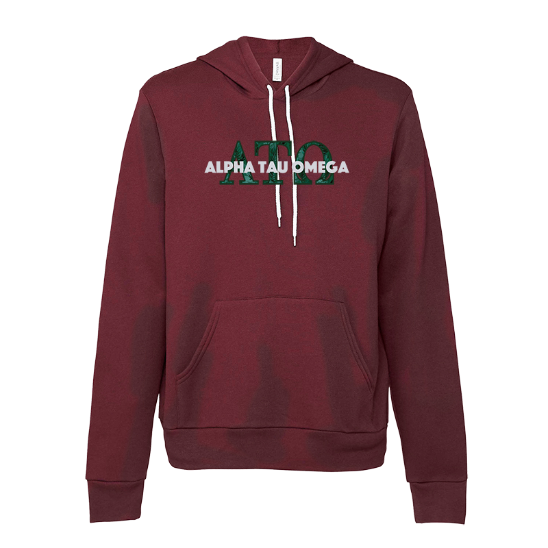 Alpha Tau Omega Applique Letters Hooded Sweatshirt