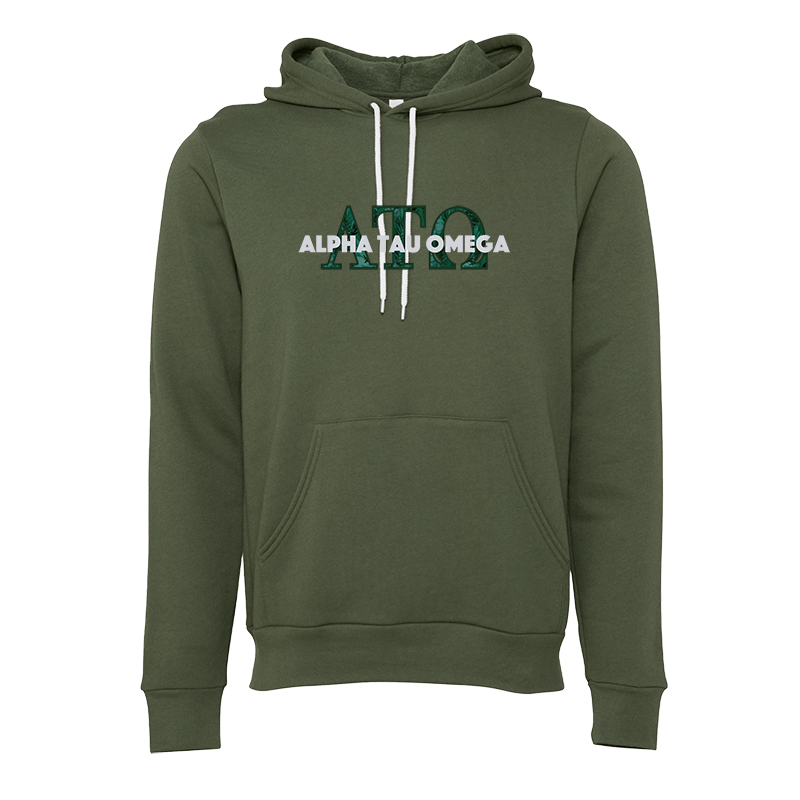 Alpha Tau Omega Applique Letters Hooded Sweatshirt