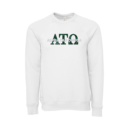 Alpha Tau Omega Applique Letters Crewneck Sweatshirt
