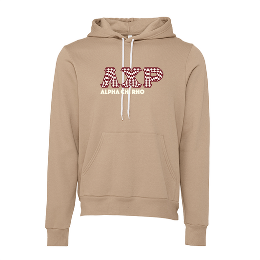 Alpha Chi Rho Applique Letters Hooded Sweatshirt
