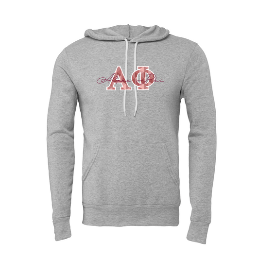Alpha Phi Applique Letters Hooded Sweatshirt