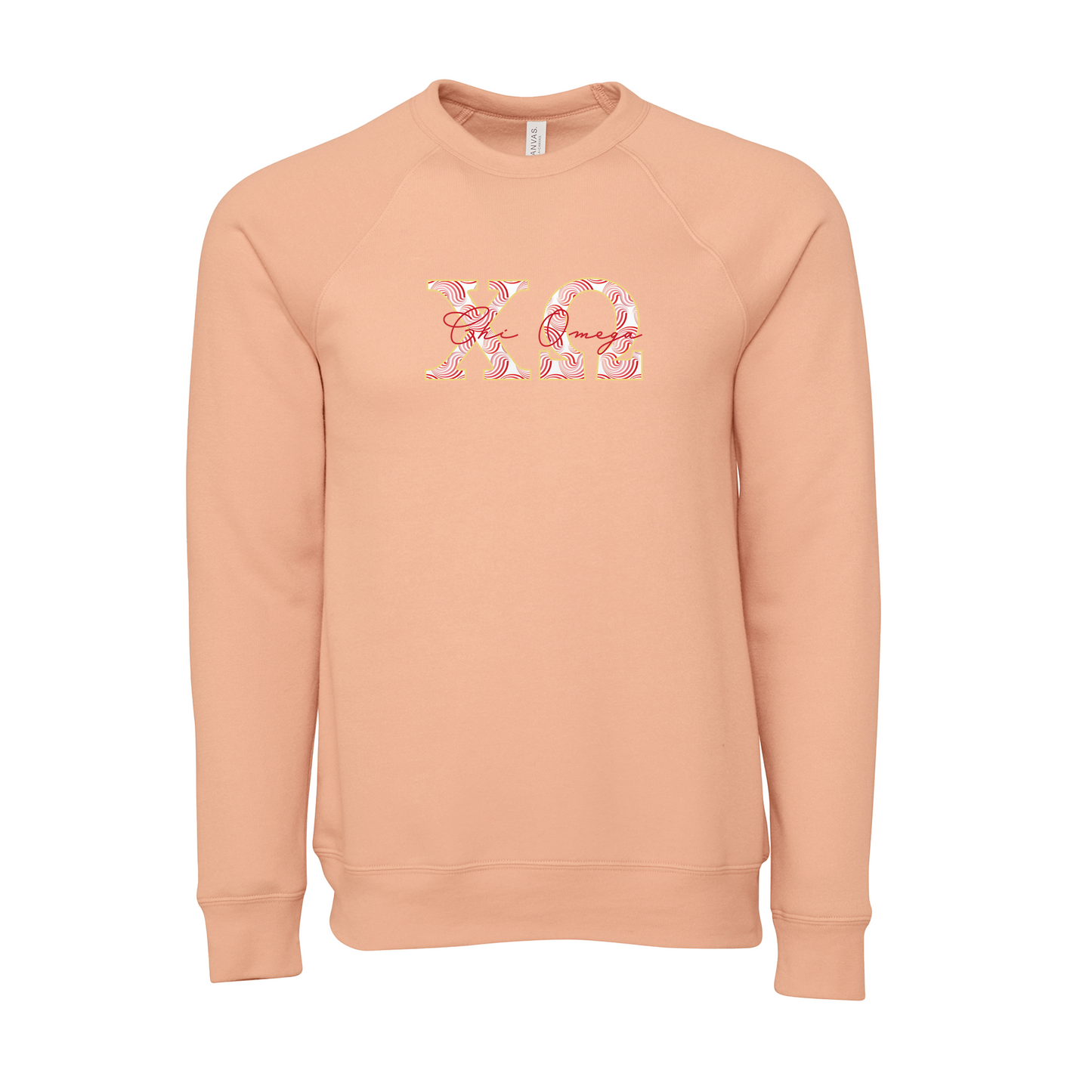 Chi Omega Applique Letters Crewneck Sweatshirt