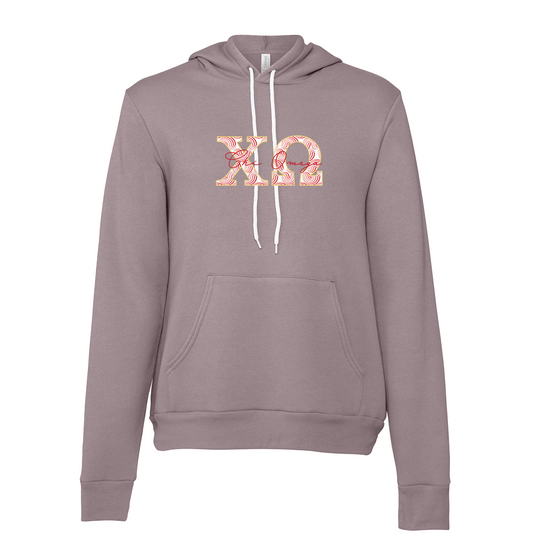 Chi Omega Applique Letters Hooded Sweatshirt