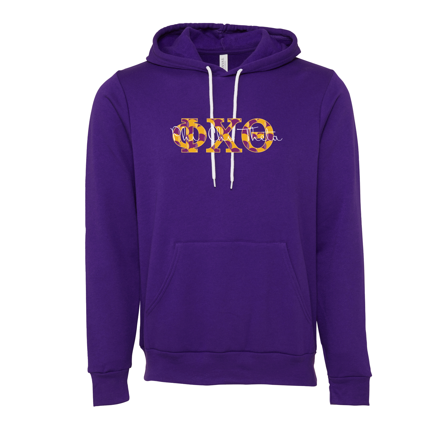 Phi Chi Theta Applique Letters Hooded Sweatshirt