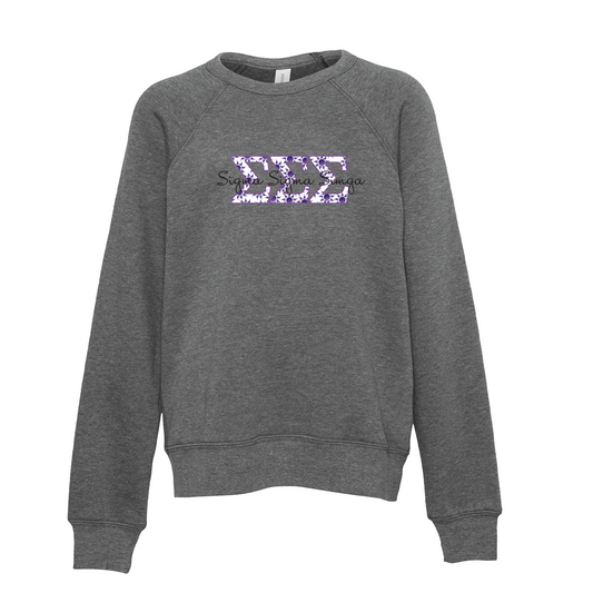 Sigma Sigma Sigma Applique Letters Crewneck Sweatshirt