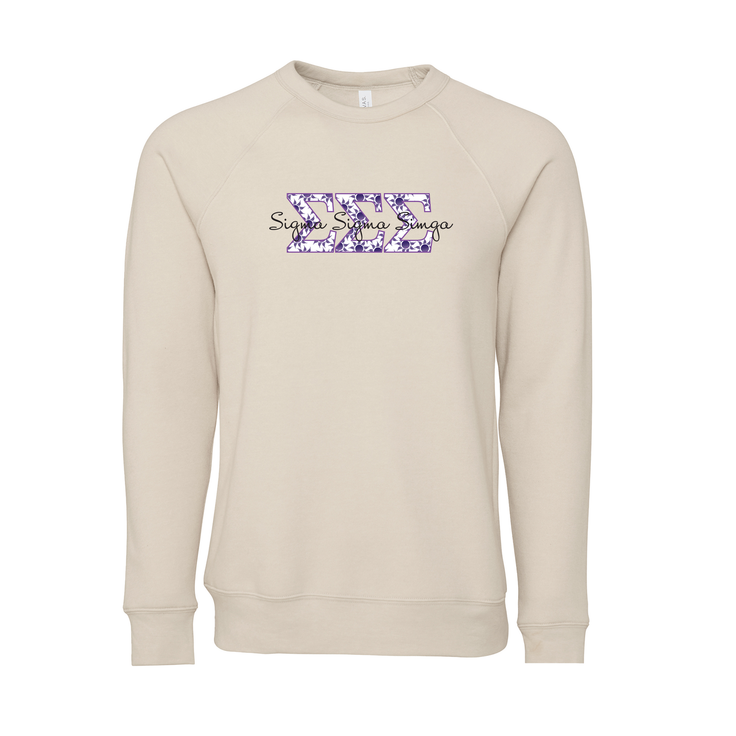 Sigma Sigma Sigma Applique Letters Crewneck Sweatshirt