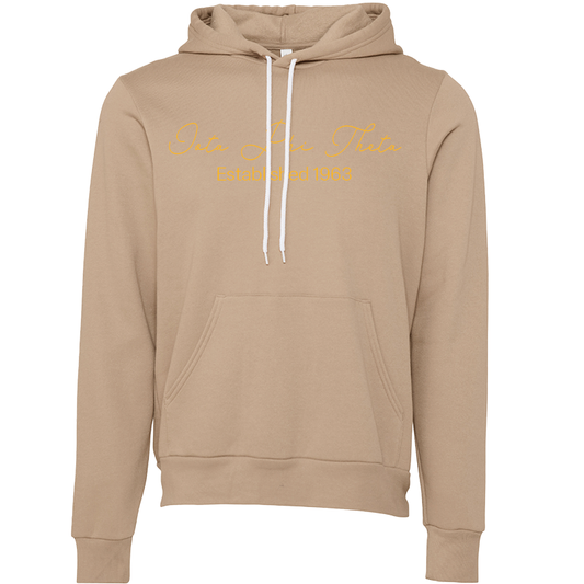 Iota Phi Theta Embroidered Scripted Name Hooded Sweatshirts