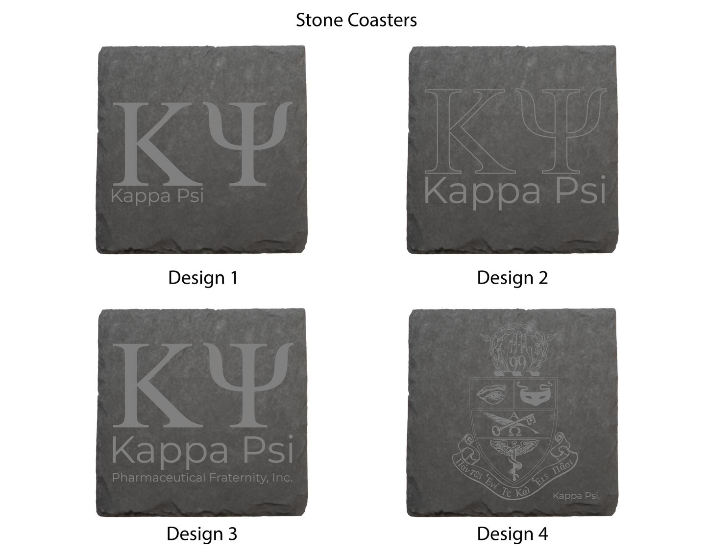 Kappa Psi Stone Coasters - 4-Pack