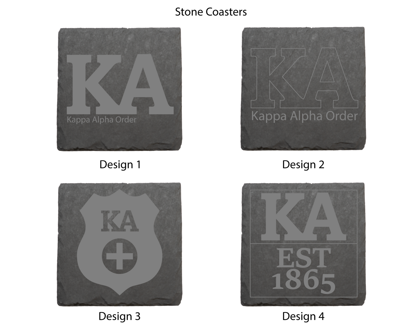 Kappa Alpha Order Stone Coasters - 4-Pack