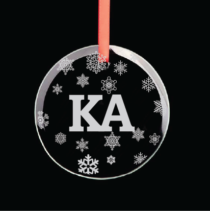 Kappa Alpha Order Round Multi-Snowflake Ornament