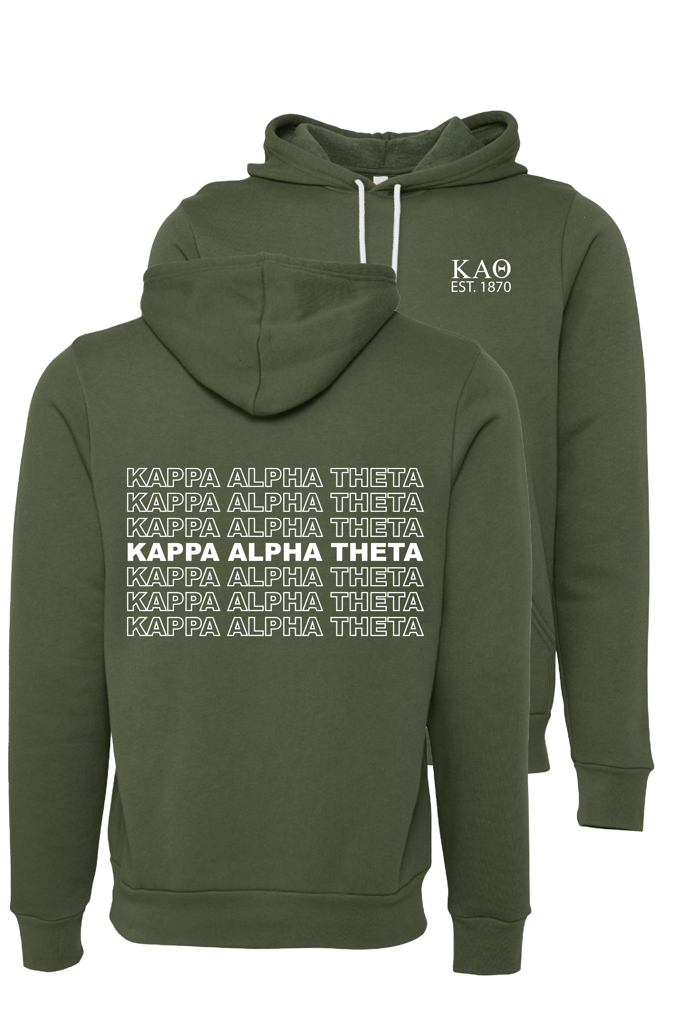 Kappa Alpha Theta Name Hooded Sweatshirts – Graduate