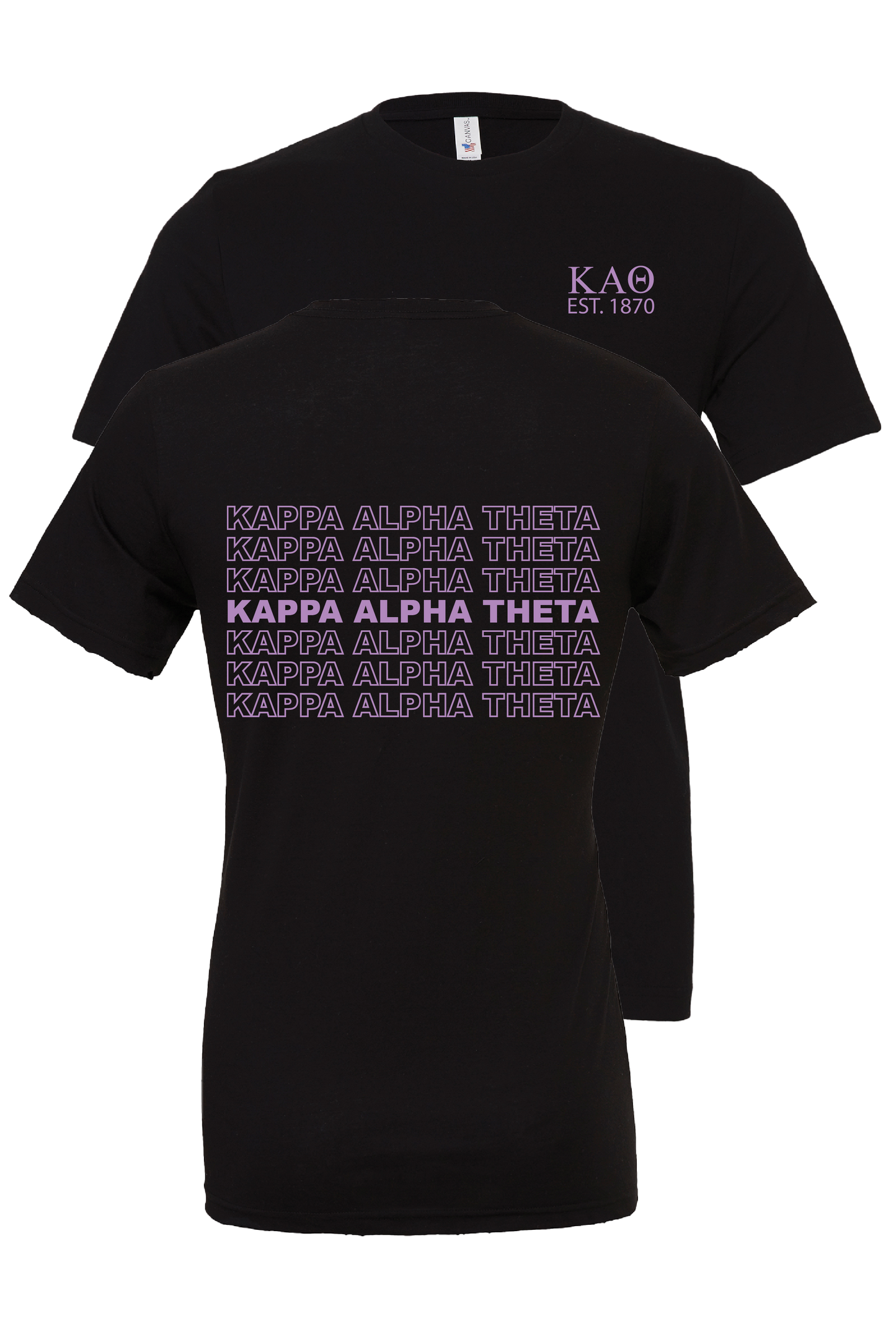 Kappa Alpha Theta Repeating Name Short Sleeve T-Shirts