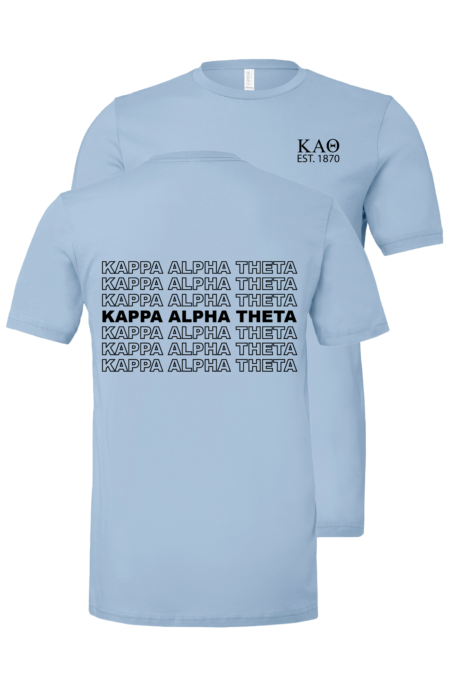 Kappa Alpha Theta Repeating Name Short Sleeve T-Shirts