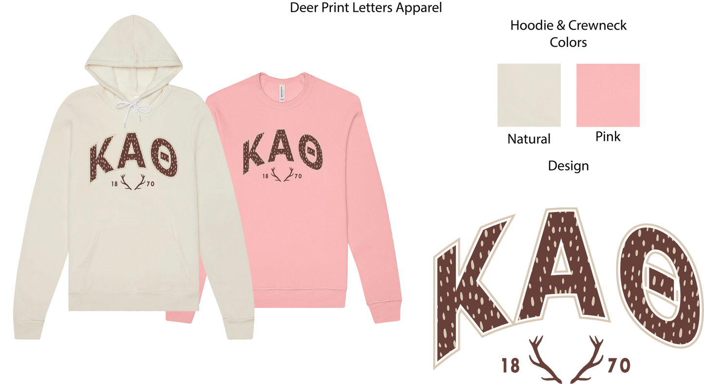Kappa Alpha Theta Fawn Print Varsity Hoodie