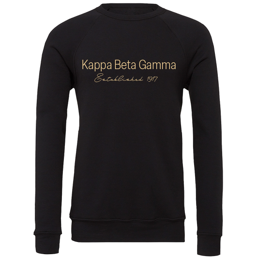 Kappa Beta Gamma Embroidered Printed Name Crewneck Sweatshirts