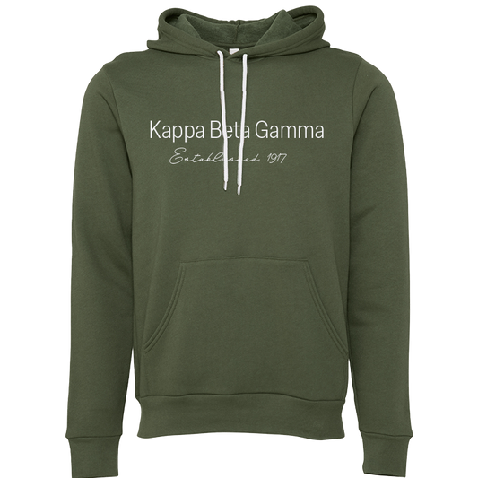 Kappa Beta Gamma Embroidered Printed Name Hooded Sweatshirts