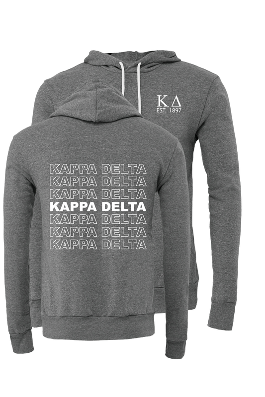 Kappa Delta Repeating Name Hooded Sweatshirts