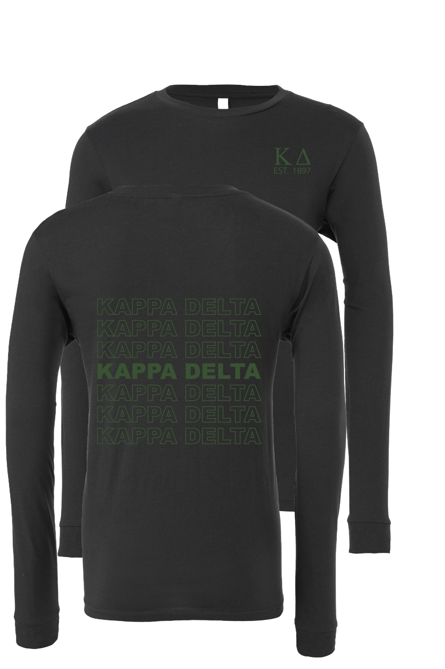 Kappa Delta Repeating Name Long Sleeve T-Shirts