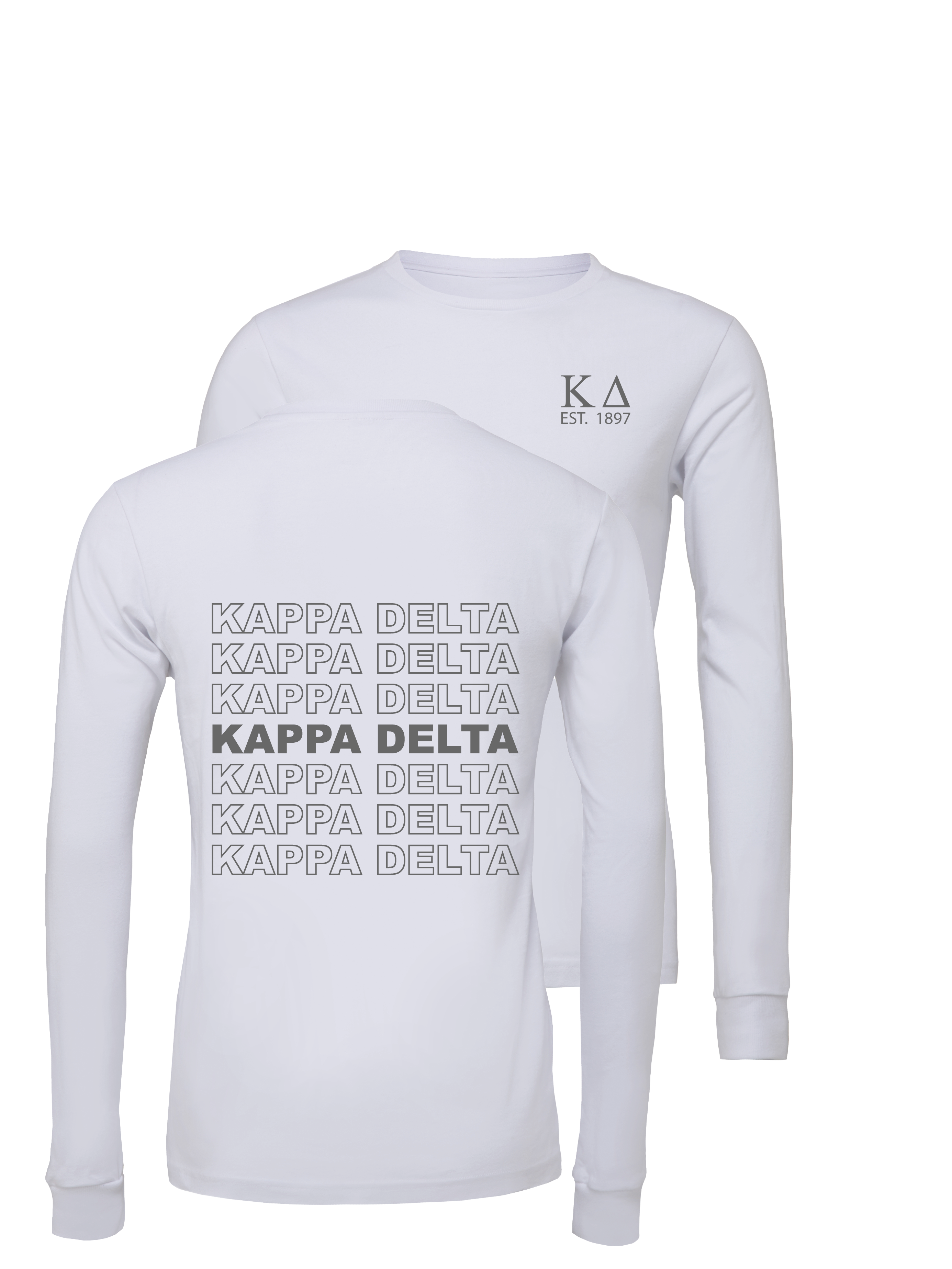 Kappa Delta Repeating Name Long Sleeve T Shirts