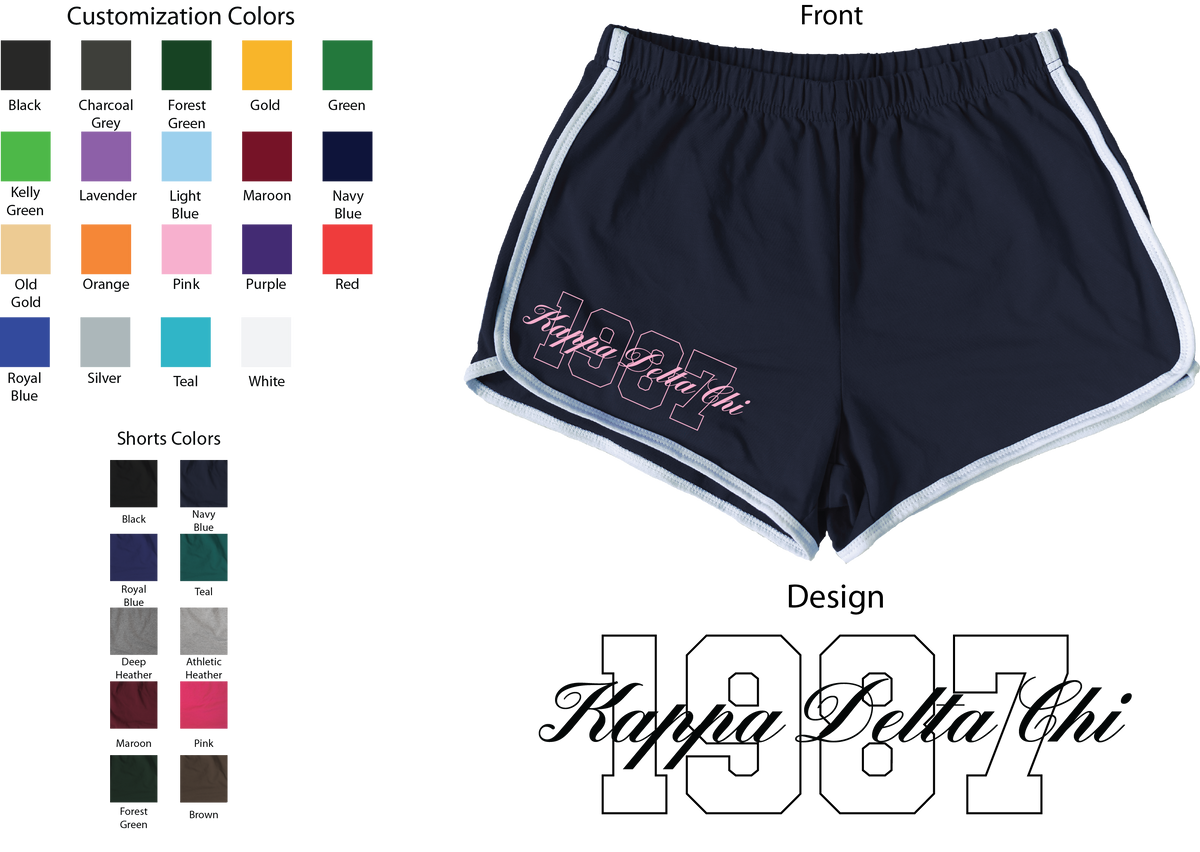 Kappa Delta Chi Year and Name Women's Shorts