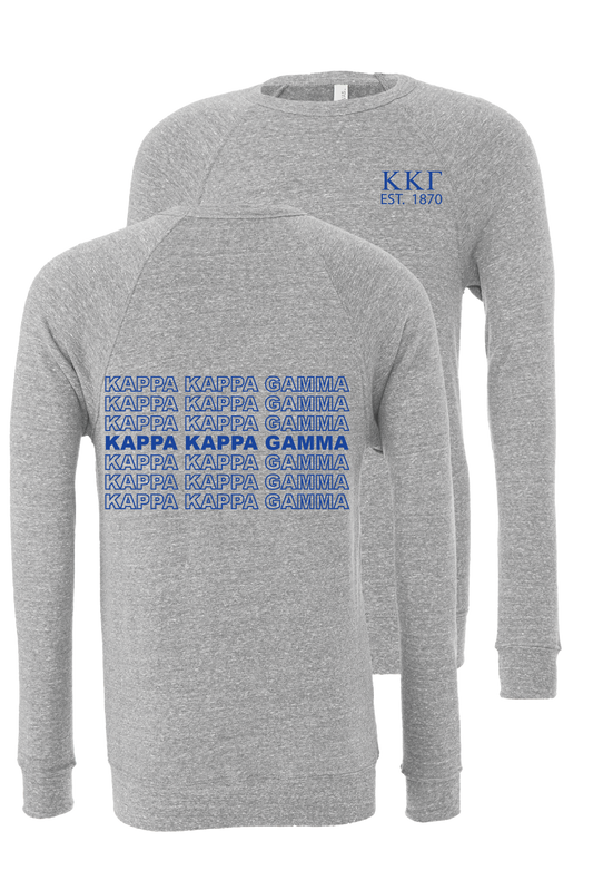 Kappa Kappa Gamma Repeating Name Crewneck Sweatshirts