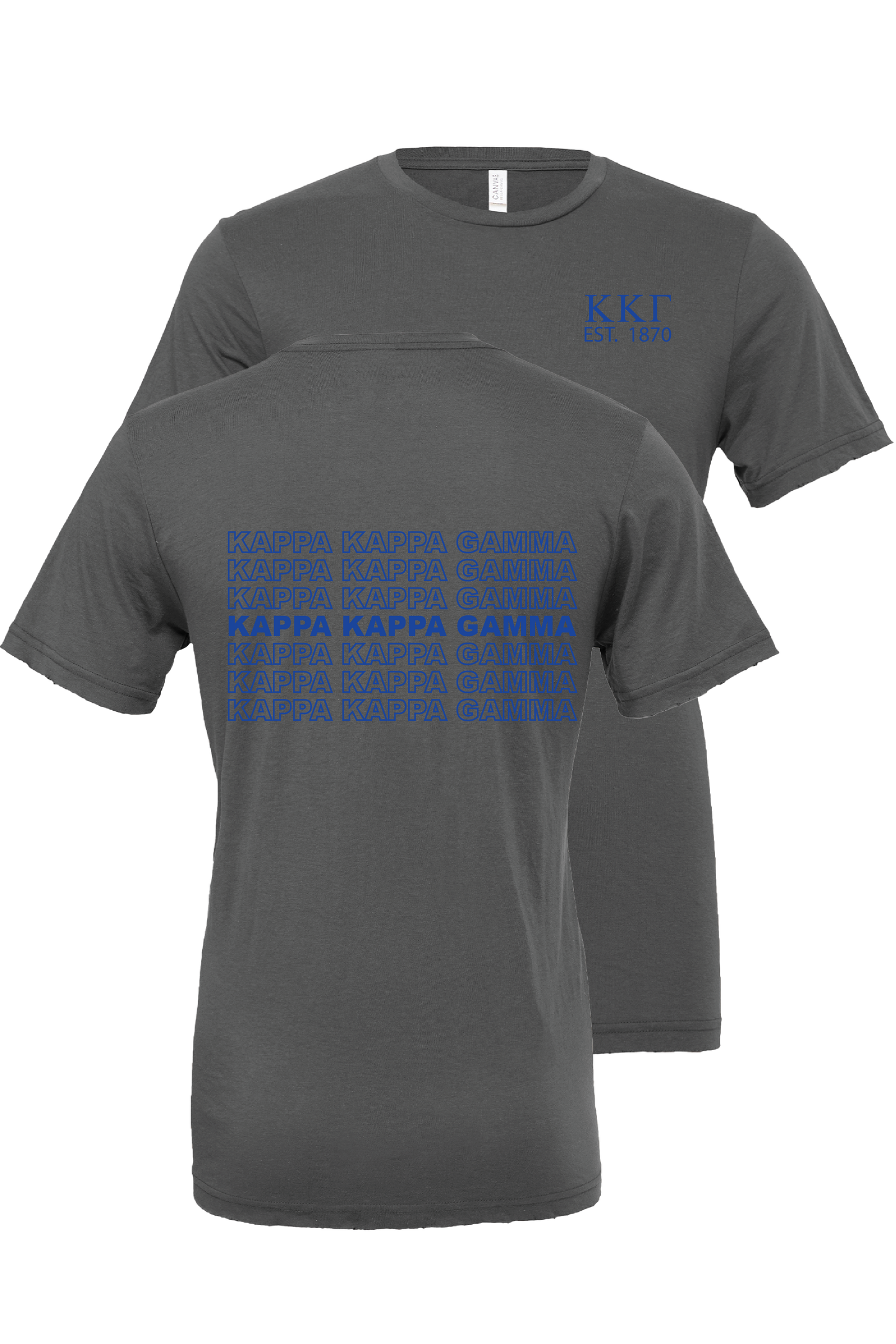 Kappa Kappa Gamma Repeating Name Short Sleeve T-Shirts