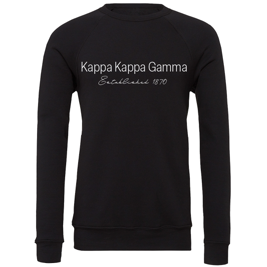 Kappa Kappa Gamma Embroidered Printed Name Crewneck Sweatshirts