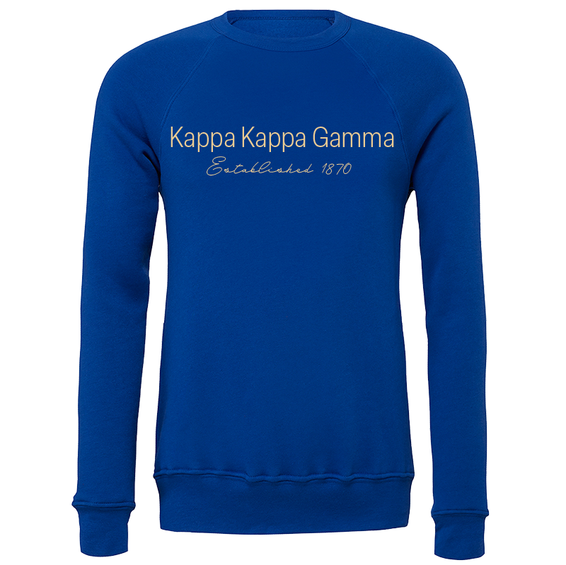 Kappa Kappa Gamma Embroidered Printed Name Crewneck Sweatshirts