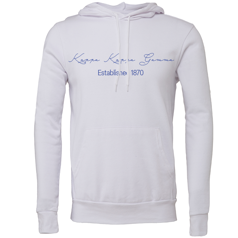Kappa Kappa Gamma Embroidered Scripted Name Hooded Sweatshirts