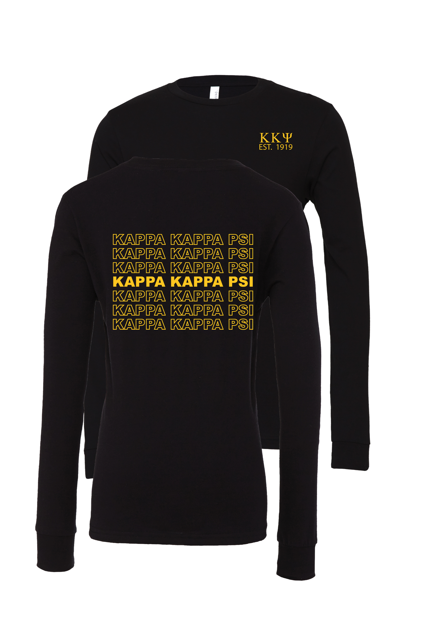 Kappa Kappa Psi Repeating Name Long Sleeve T-Shirts