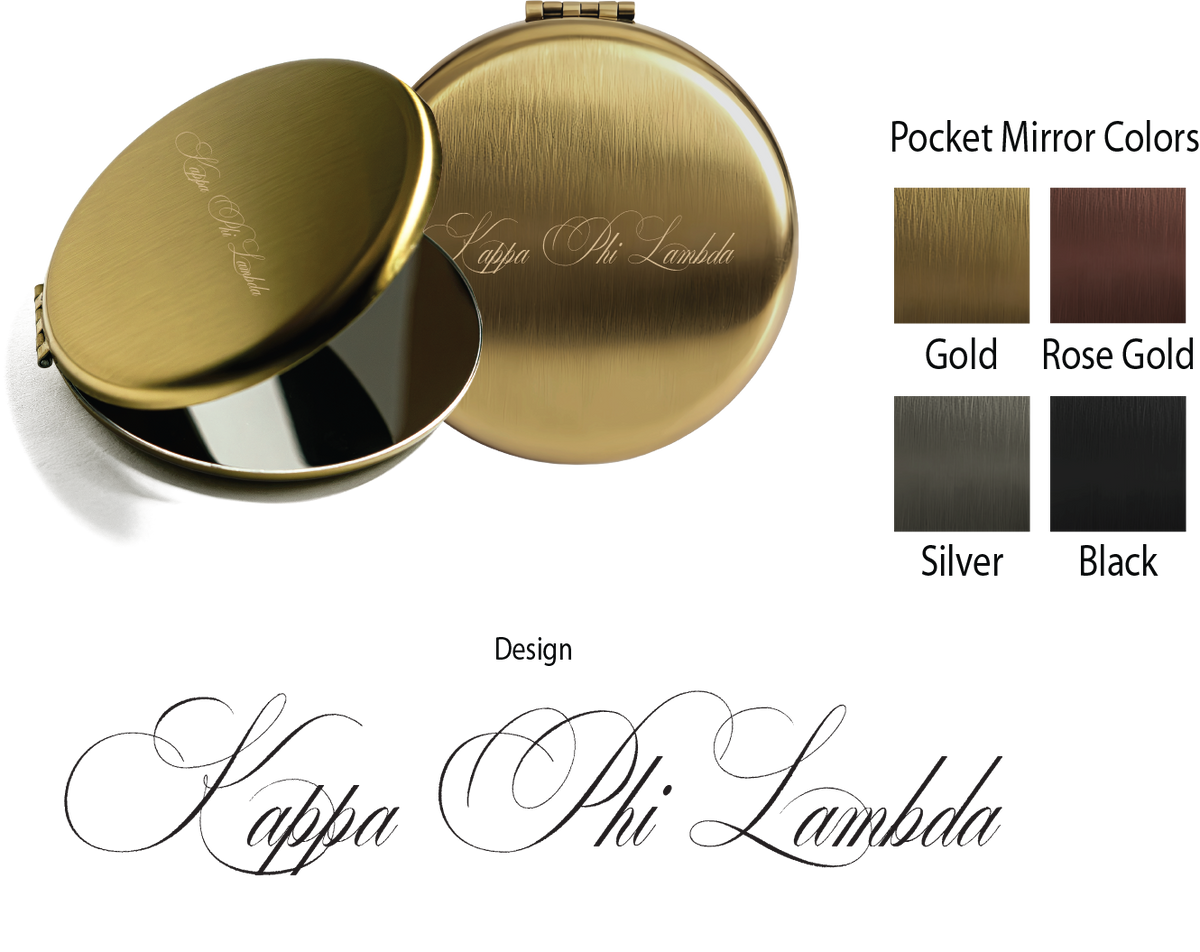 Kappa Phi Lambda Script Pocket Mirrors