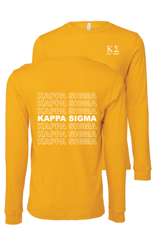Kappa Sigma Repeating Name Long Sleeve T-Shirts