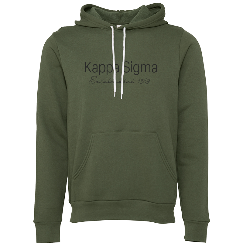 Kappa Sigma Embroidered Printed Name Hooded Sweatshirts