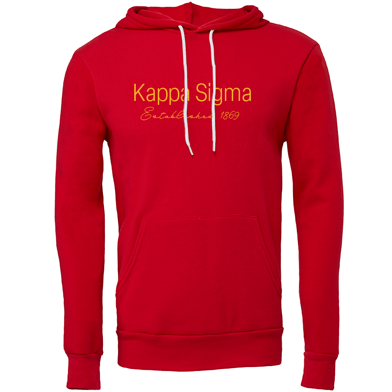 Kappa Sigma Embroidered Printed Name Hooded Sweatshirts
