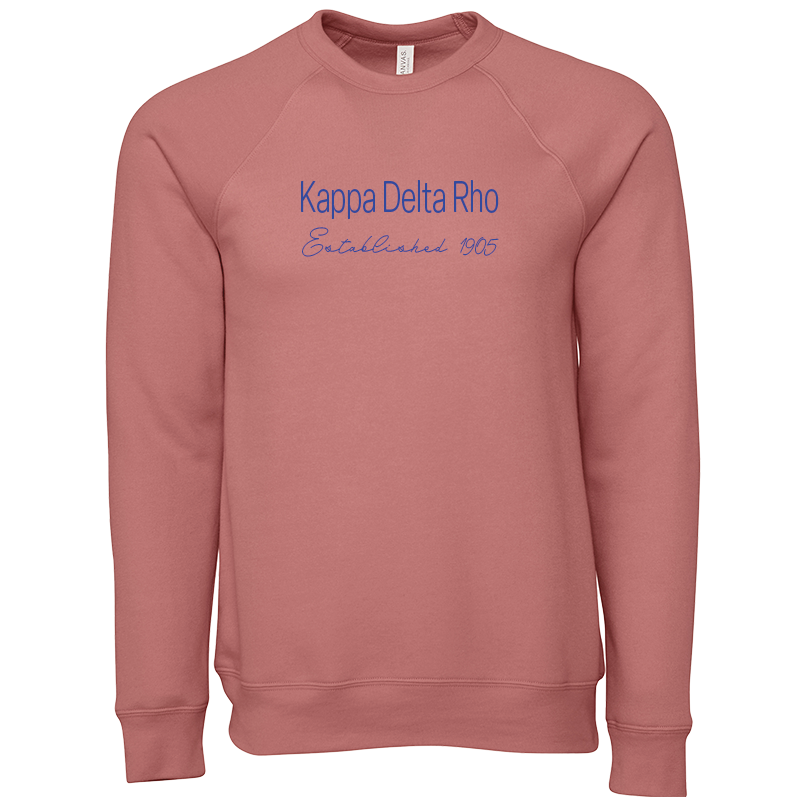 Kappa Delta Rho Embroidered Printed Name Crewneck Sweatshirts